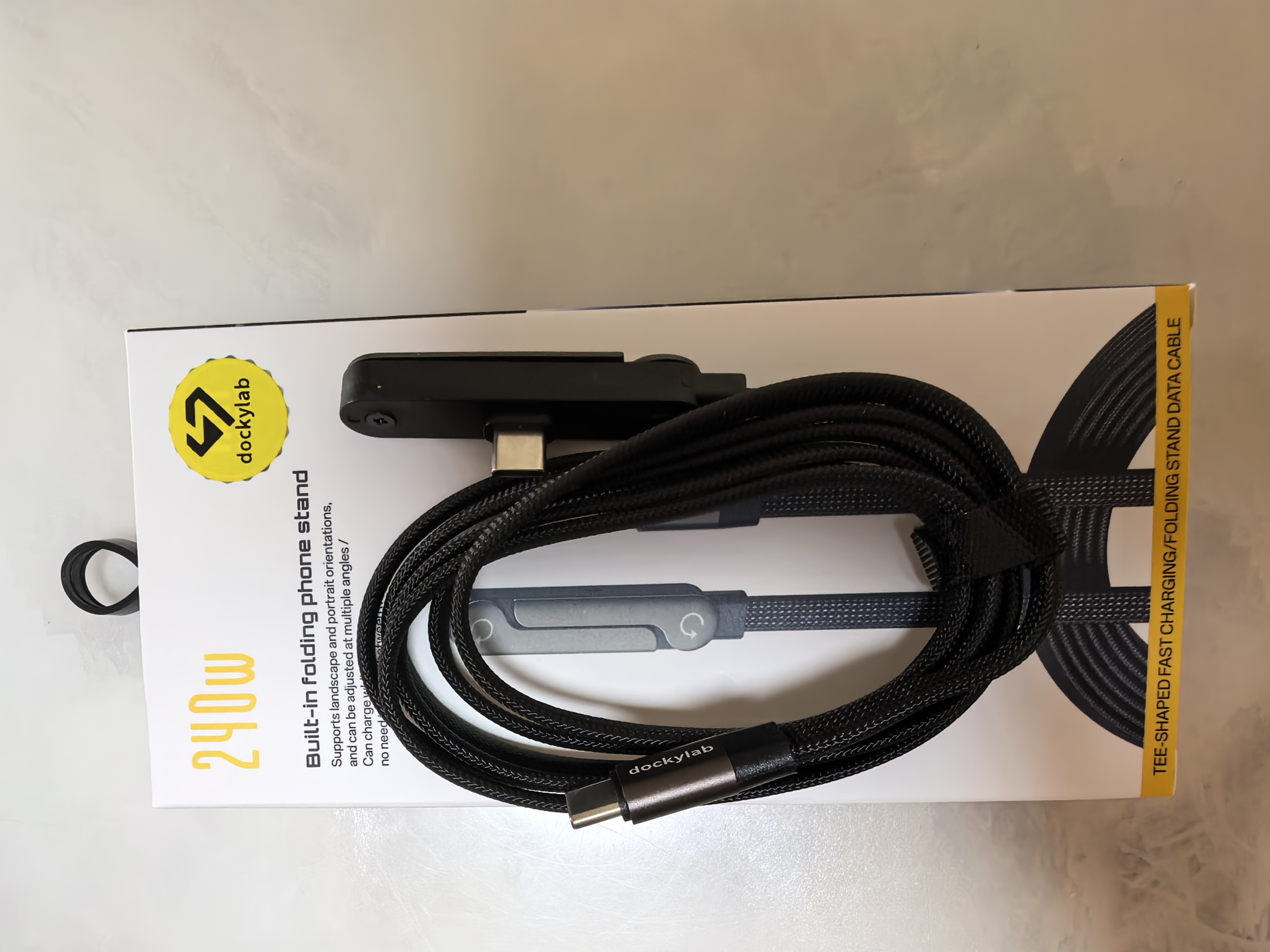 Folding bracket braided data cable - 8
