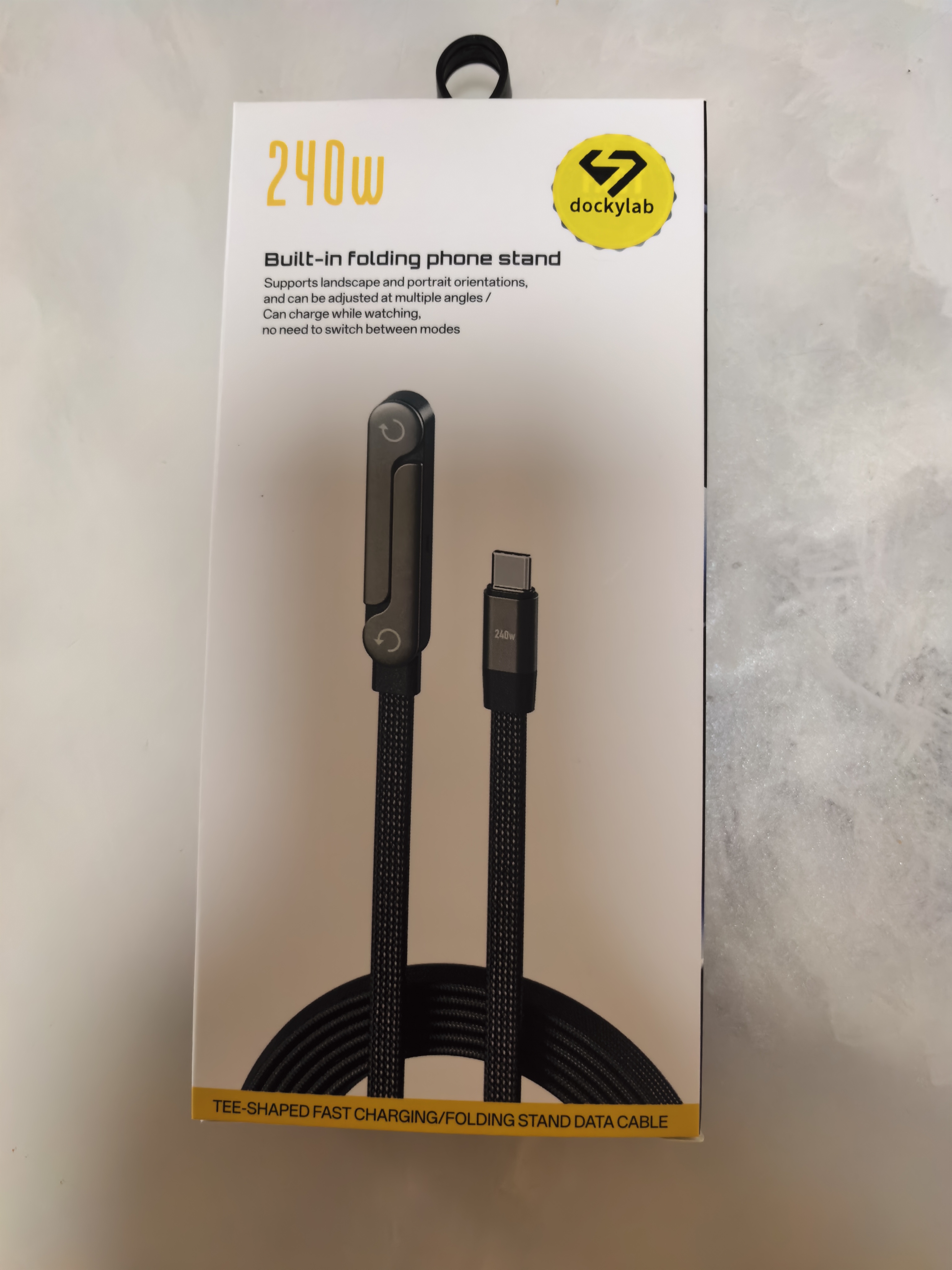 Folding bracket braided data cable - 9